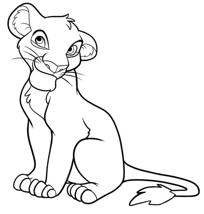 Desenhos de Desenhe Simba fácil para colorir