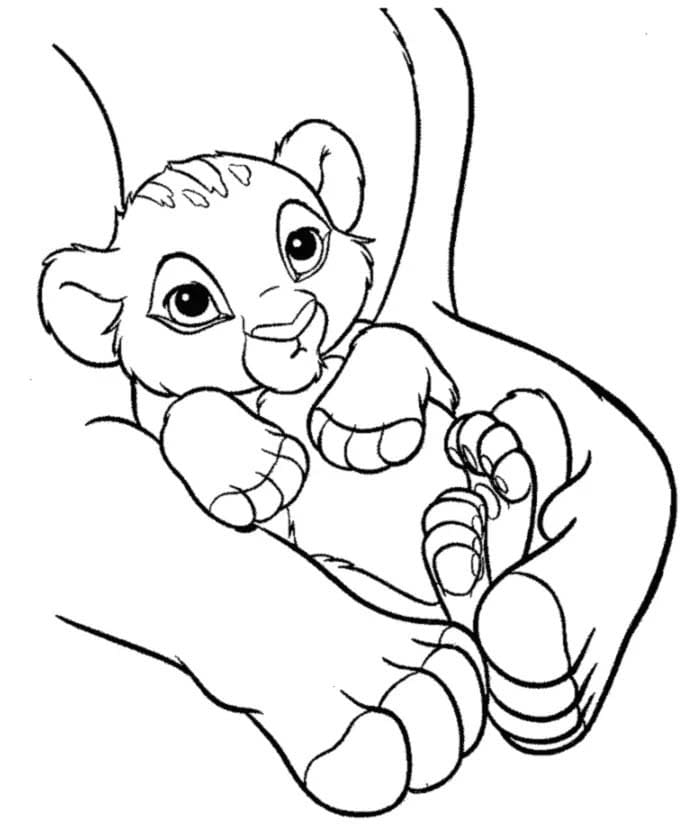 Desenhos de Desenhe Simba imprimível para crianças para colorir