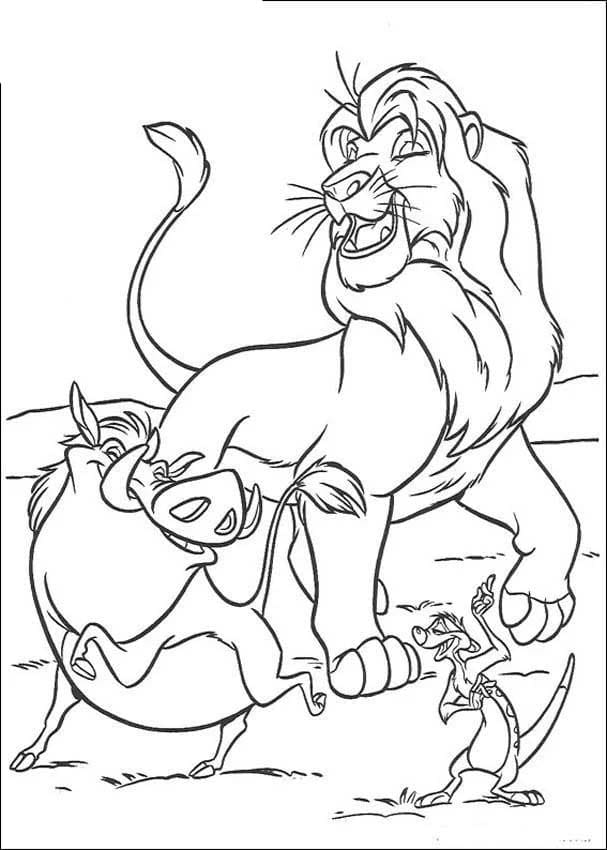 Desenhos de Desenhe Simba simples em crianças para colorir
