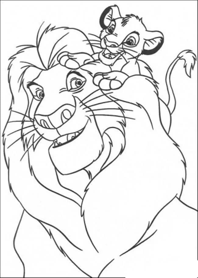 Desenhos de Desenhe Simba simples para colorir