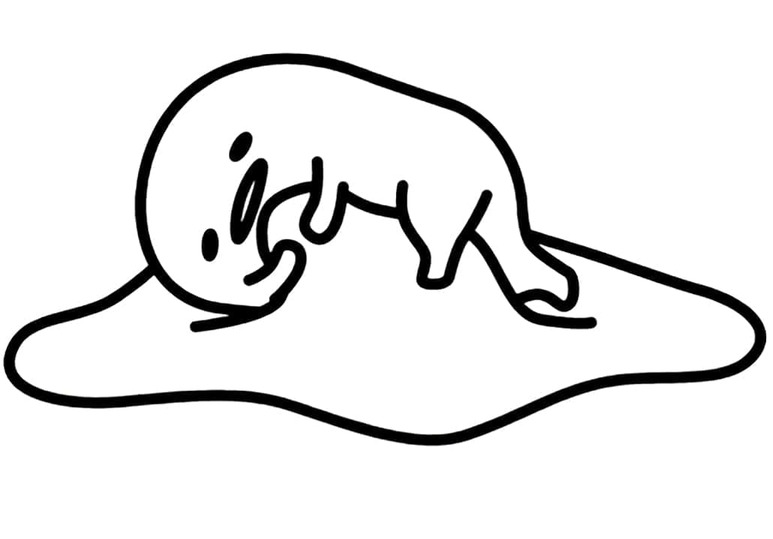 Desenhos de Desenhe a imagem do Gudetama preguiçoso para colorir