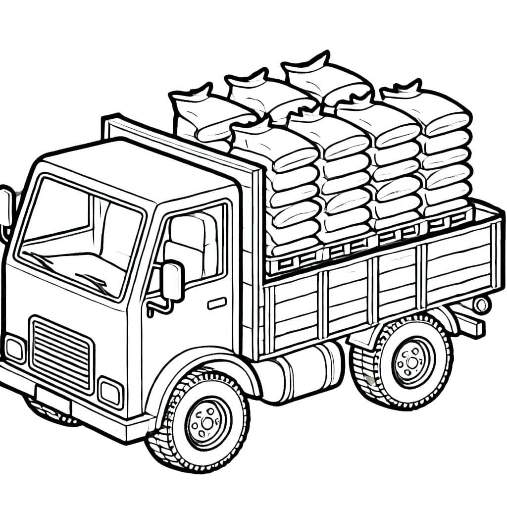 Desenho Caminhão impressão gratuita para colorir