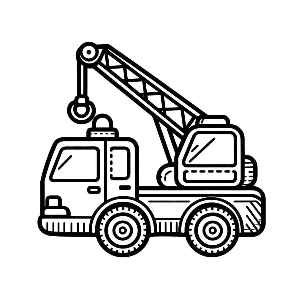 Desenhos de Desenho Guindaste básico para colorir
