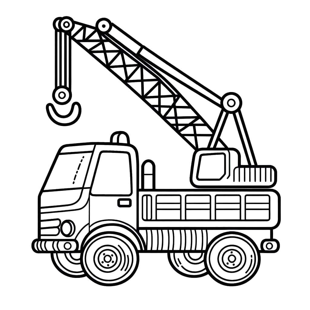 Desenhos de Desenho Guindaste fácil para colorir