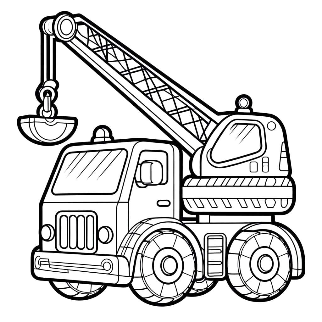Desenhos de Desenho Guindaste muito fácil para colorir