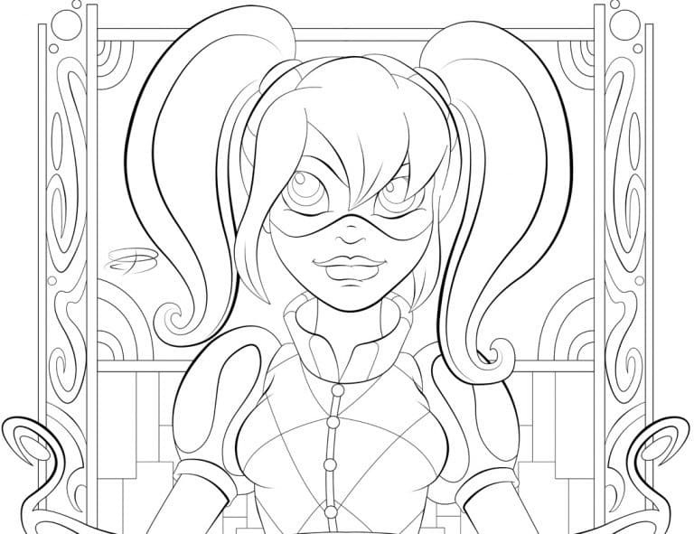 Desenhos de Desenho Harley Quinn DC Super Hero Girls para colorir