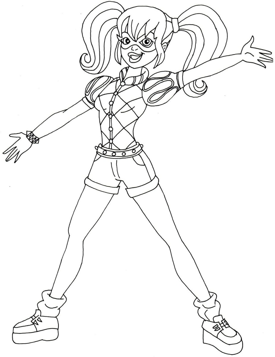 Desenhos de Desenho Harley Quinn de DC Super Hero Girls para colorir