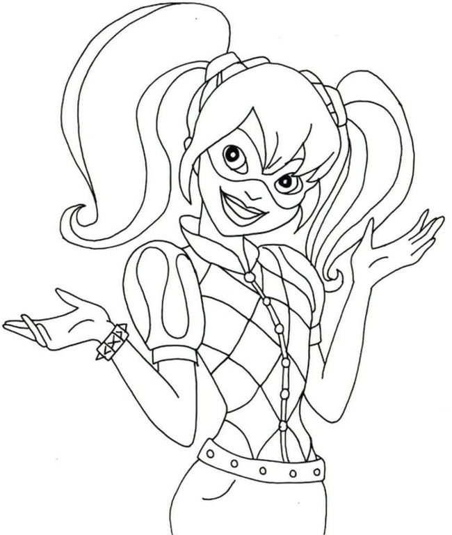 Desenhos de Desenho Harley Quinn em DC Super Hero Girls para colorir
