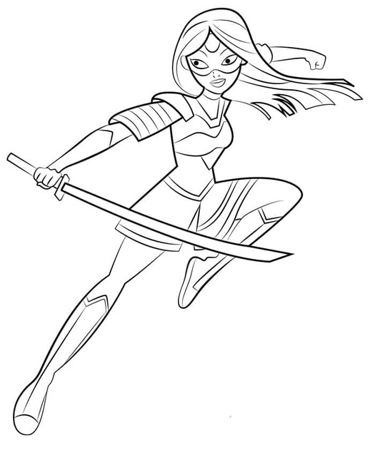 Desenhos de Desenho Katana de DC Super Hero Girls para colorir