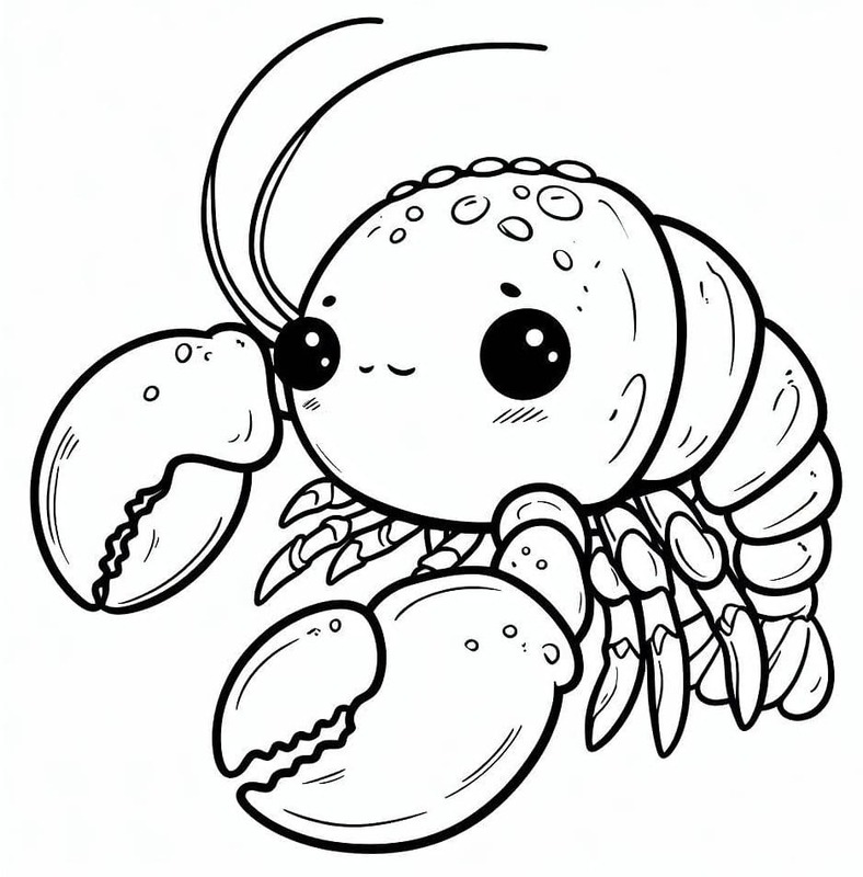 Desenhos de Desenho Lagosta básico para colorir