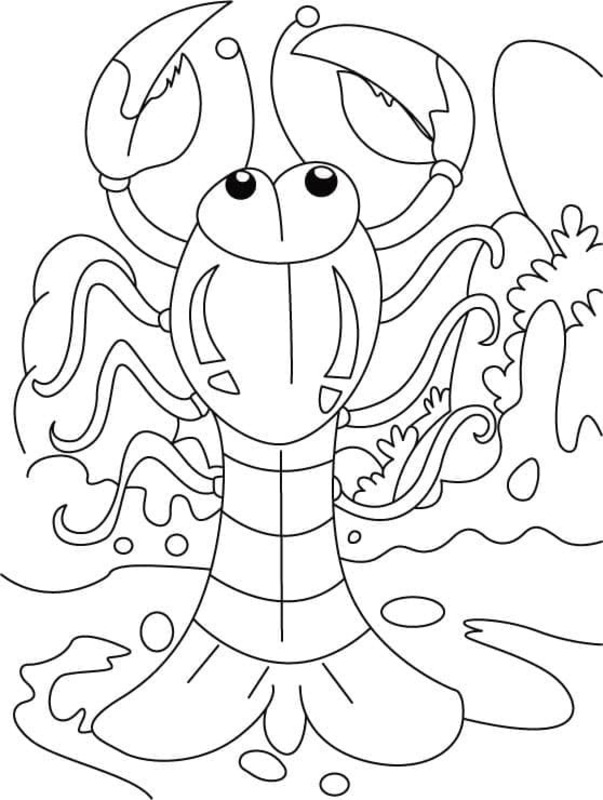 Desenhos de Desenho Lagosta imprimível para crianças para colorir