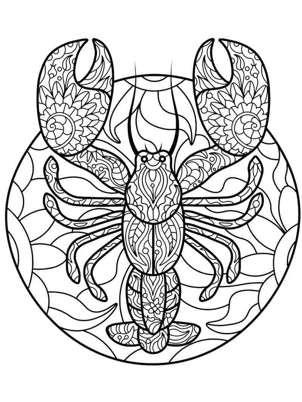 Desenhos de Desenho Lagosta mandala para colorir