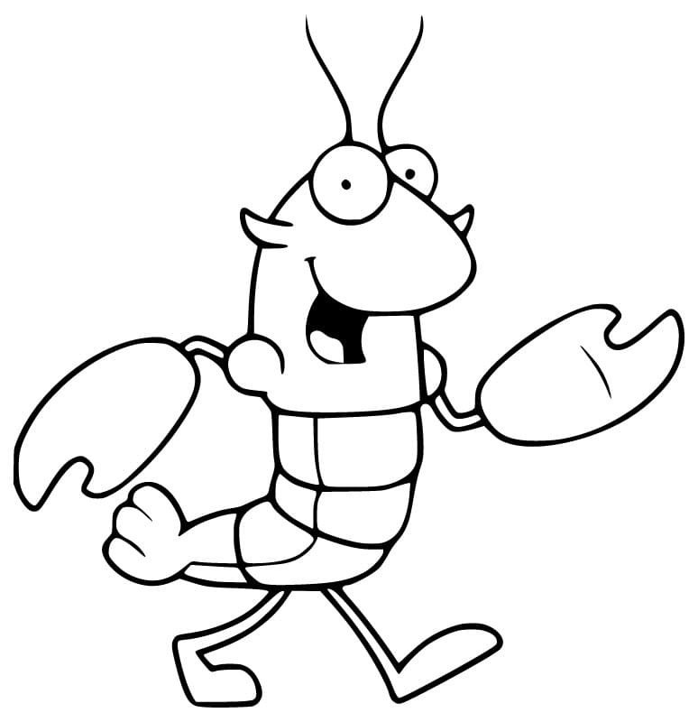 Desenhos de Desenho Lagosta muito fácil para colorir