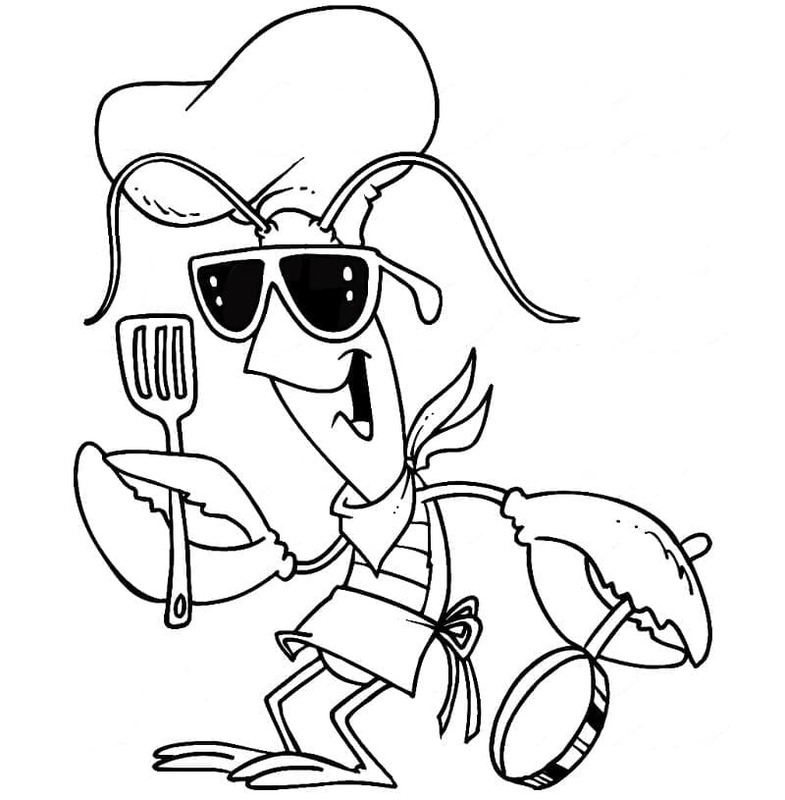 Desenhos de Desenho Lagosta muito simples para colorir