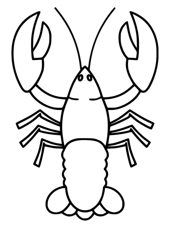 Desenhos de Desenho Lagosta simples em crianças para colorir