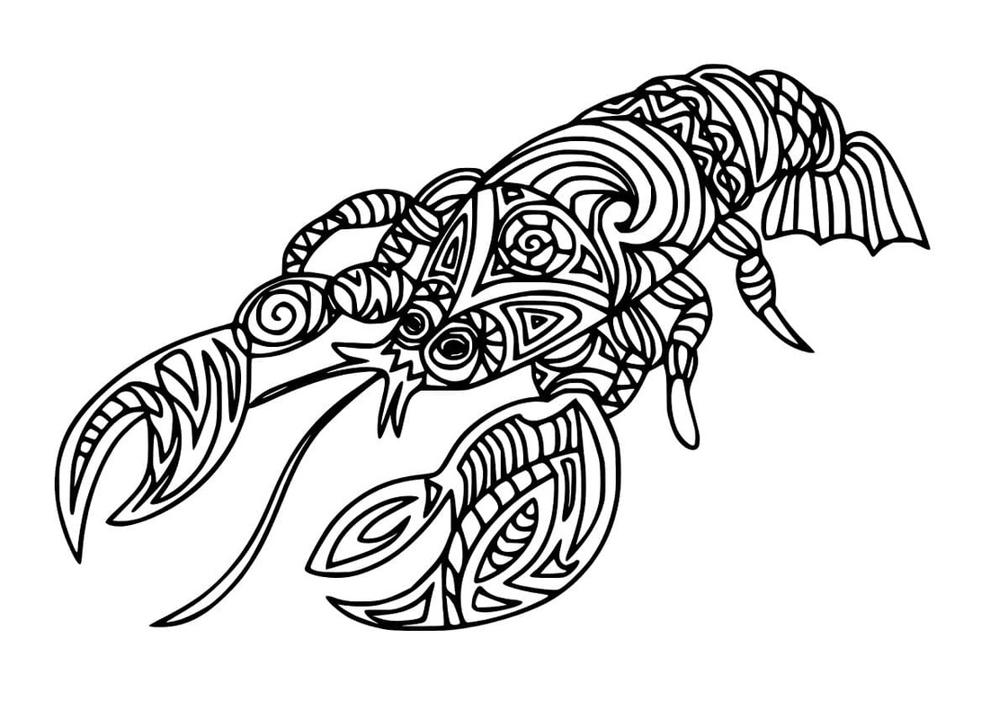 Desenhos de Desenho Lagosta zentangle para colorir