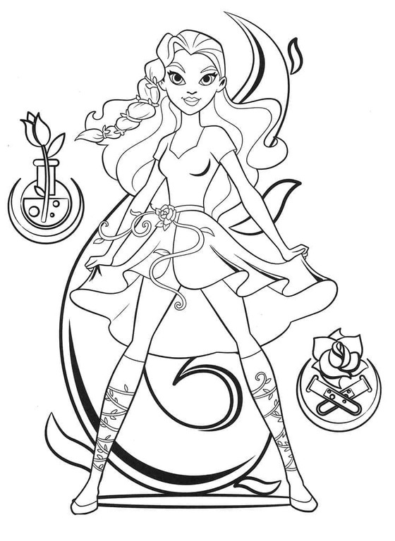 Desenhos de Desenho Poison Ivy DC Super Hero Girls para colorir