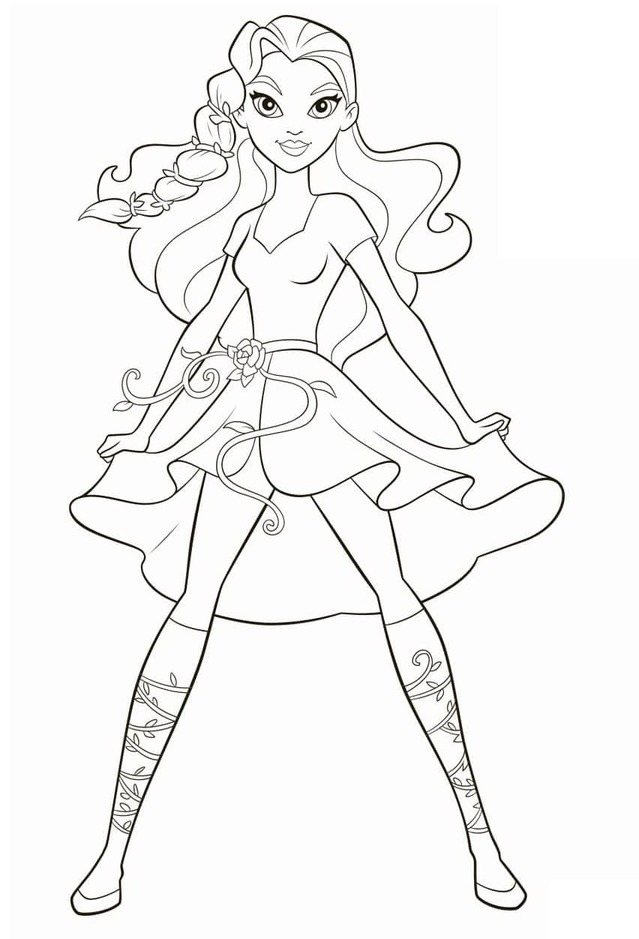 Desenhos de Desenho Poison Ivy de DC Super Hero Girls para colorir