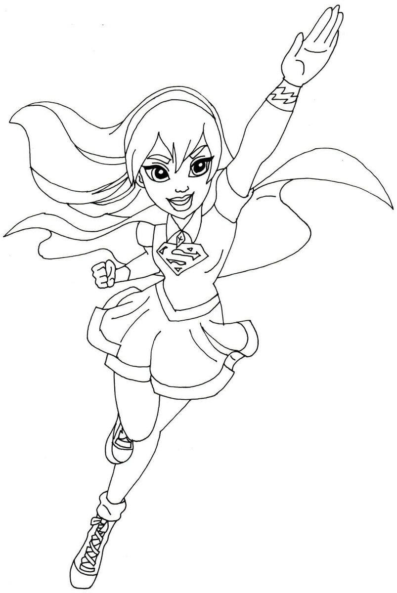 Desenhos de Desenho Supergirl de DC Super Hero Girls para colorir