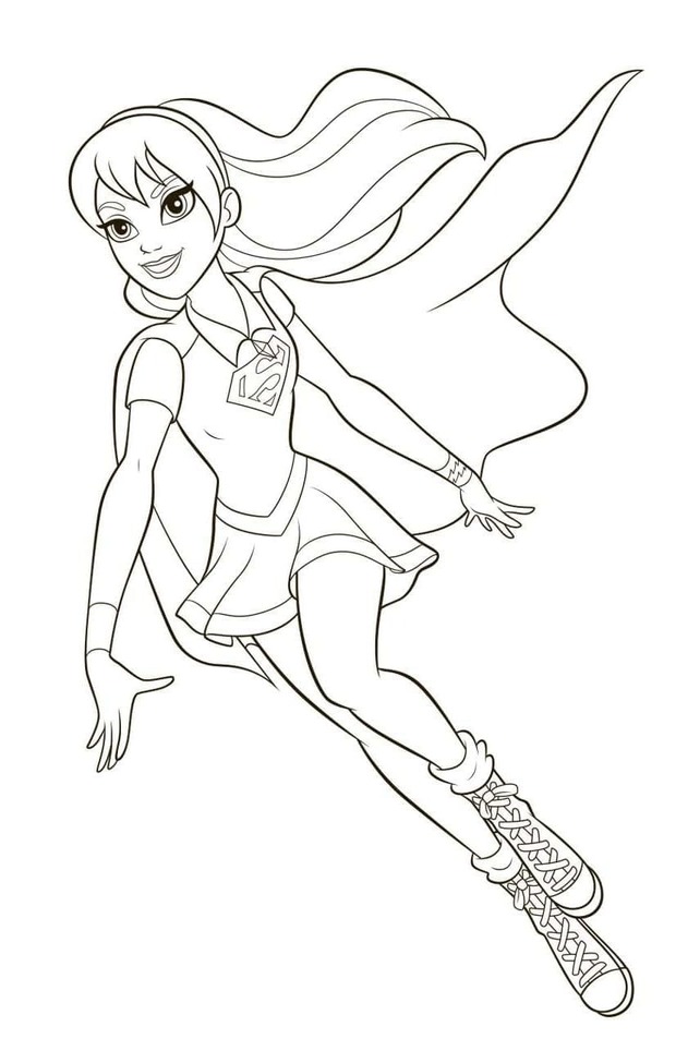 Desenhos de Desenho Supergirl em DC Super Hero Girls para colorir