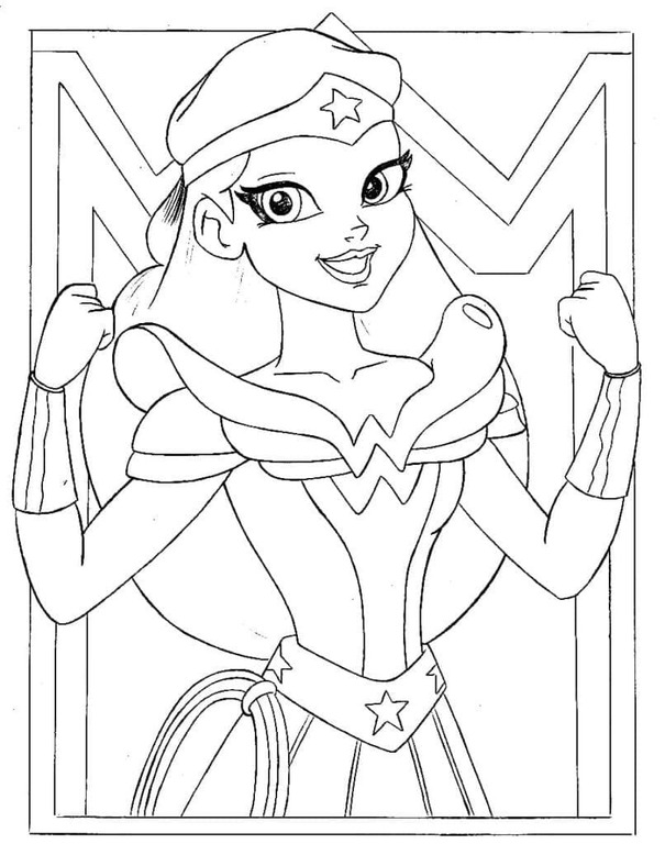 Desenhos de Desenho Wonder Woman em DC Super Hero Girls para colorir