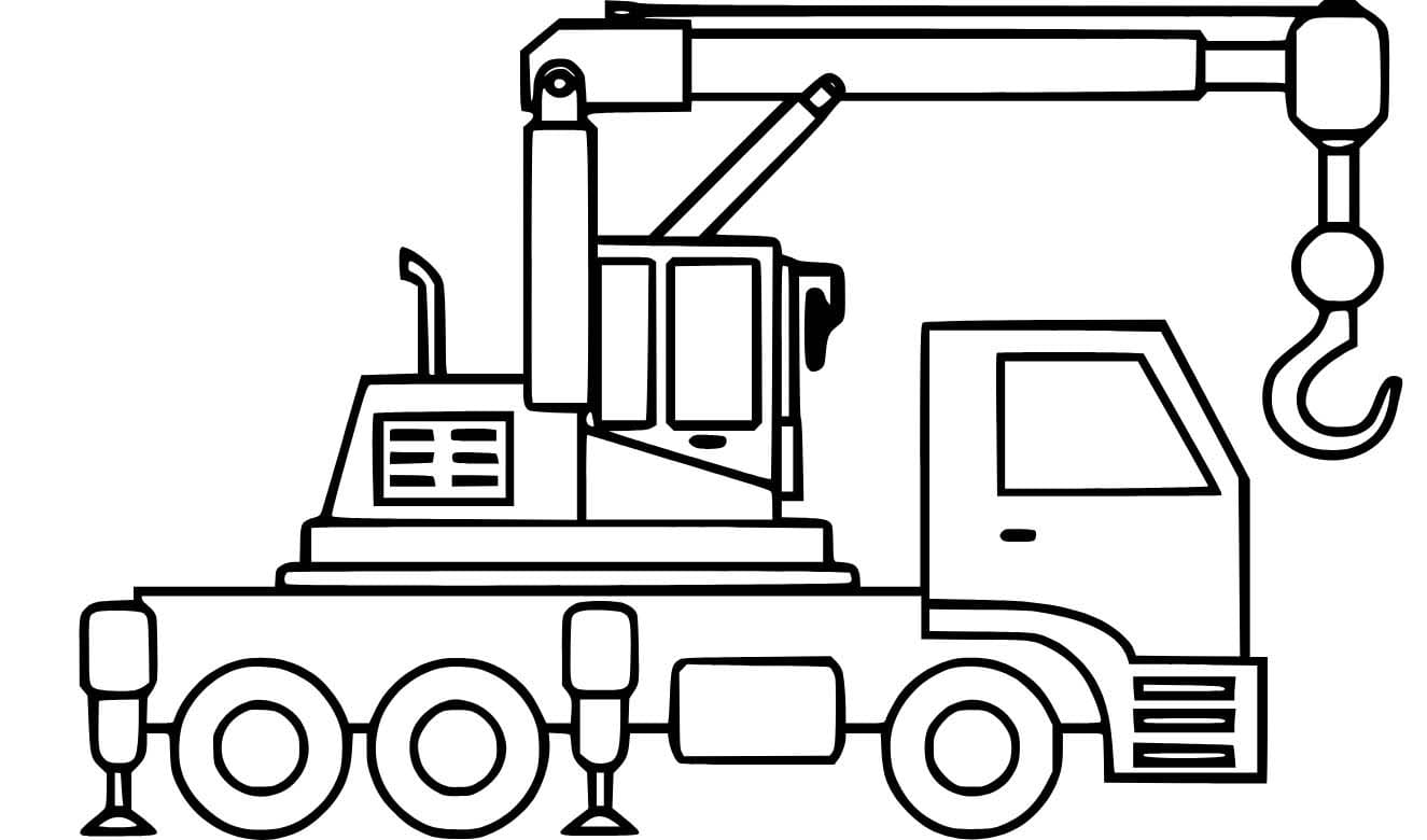 Desenhos de Desenho fácil Guindaste para colorir