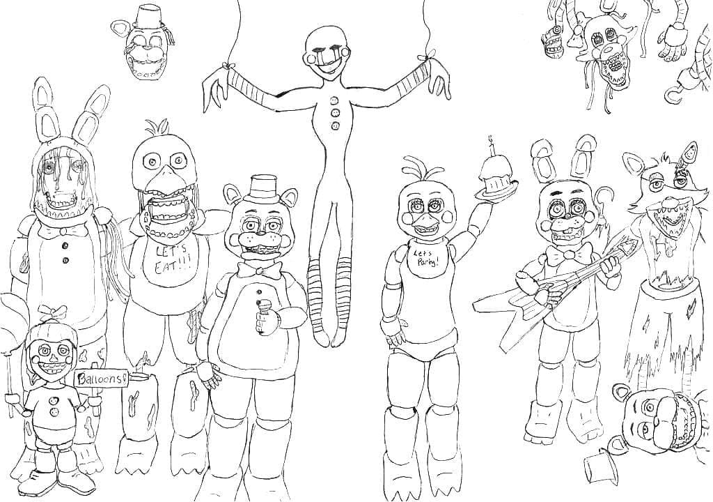 FNAF 5 para colorir