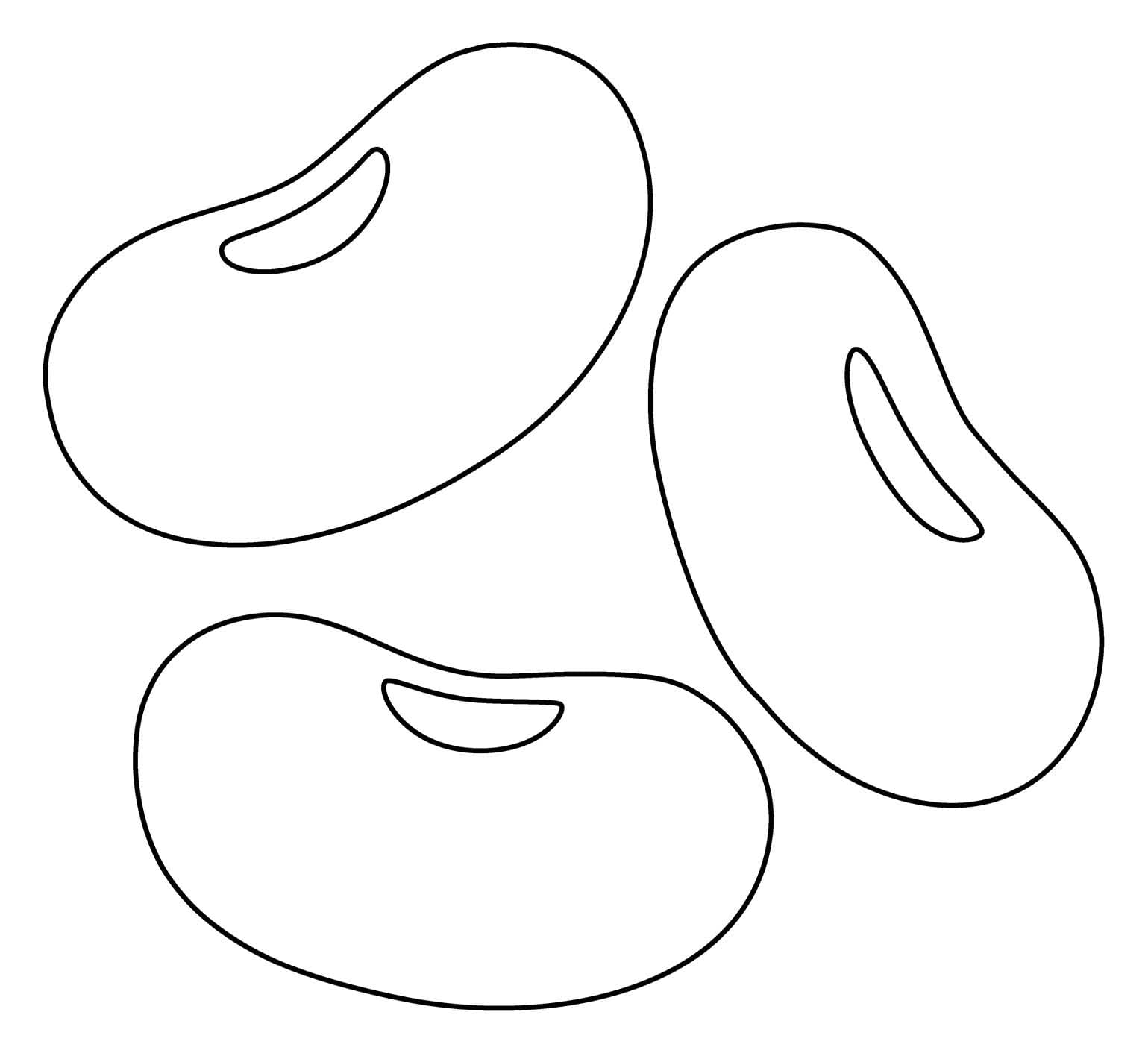 Desenhos de Feijão fácil para colorir