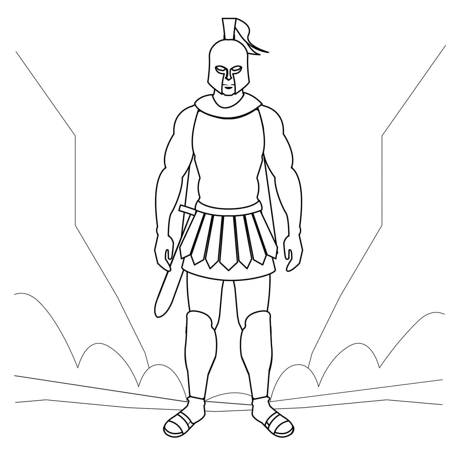 Desenhos de Guerreiro imprimível para crianças para colorir
