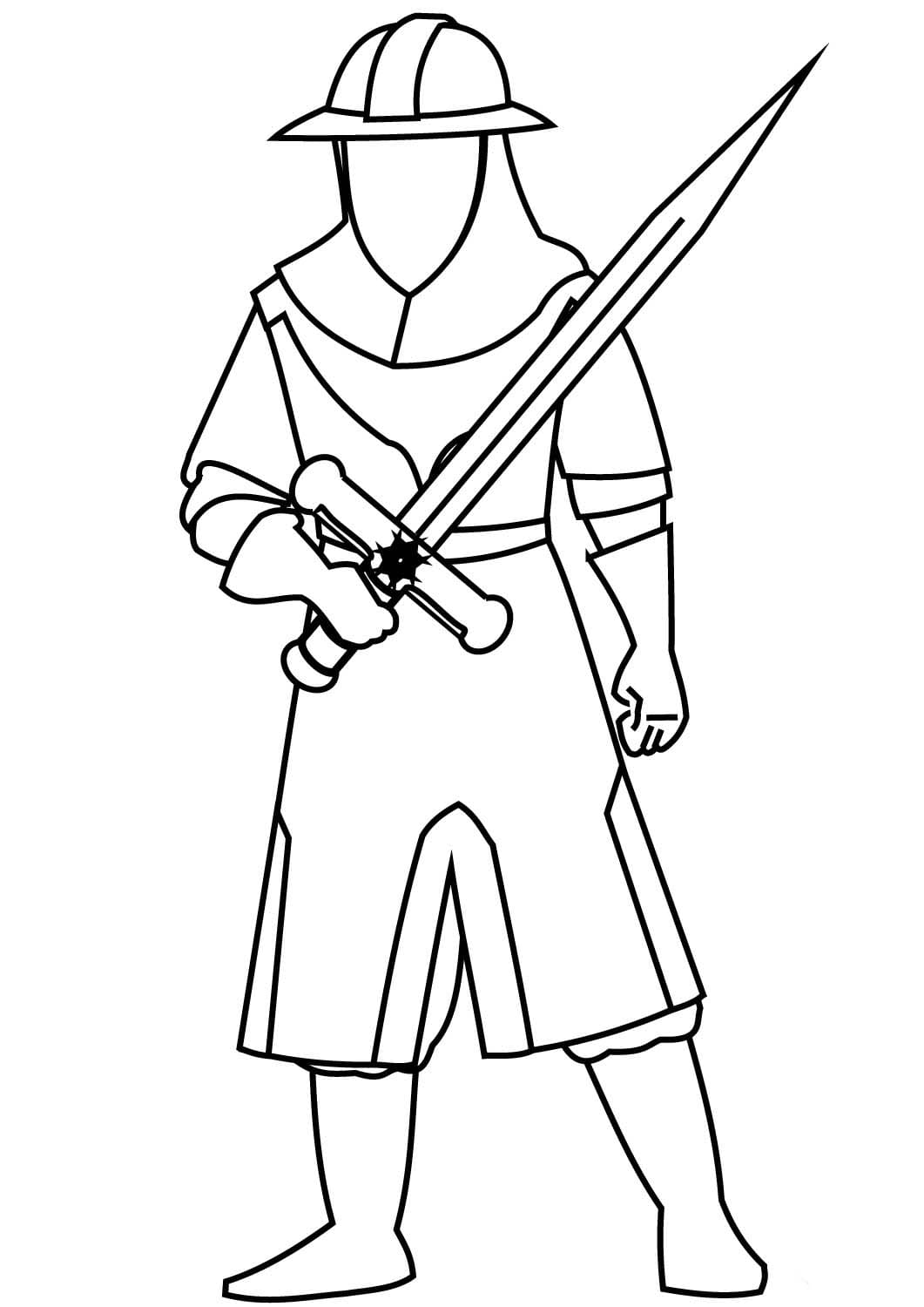 Desenhos de Guerreiro simples para colorir