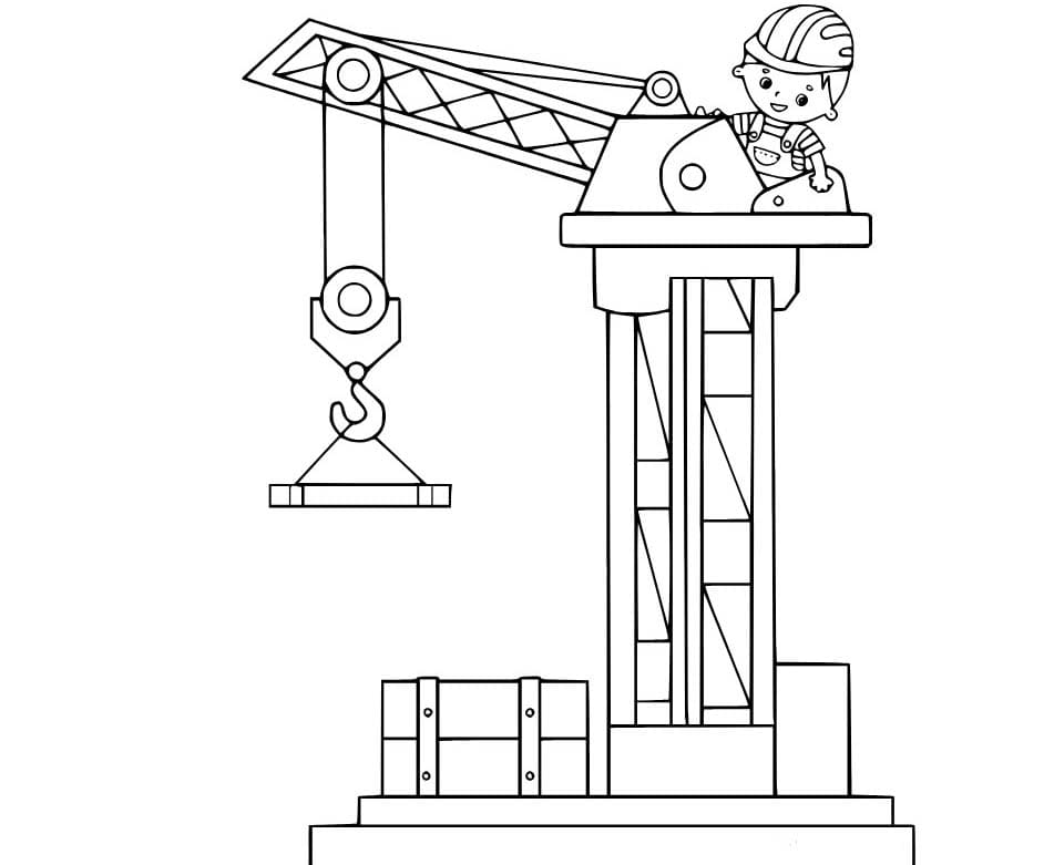 Desenhos de Guindaste básico em crianças para colorir