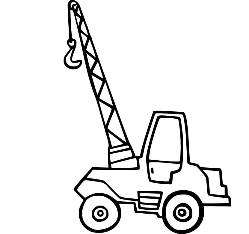 Desenhos de Guindaste fácil em crianças para colorir