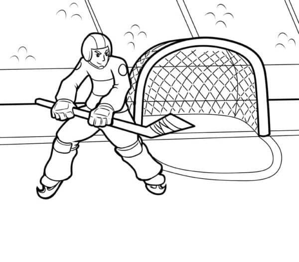 Desenhos de Hockey fácil em crianças para colorir