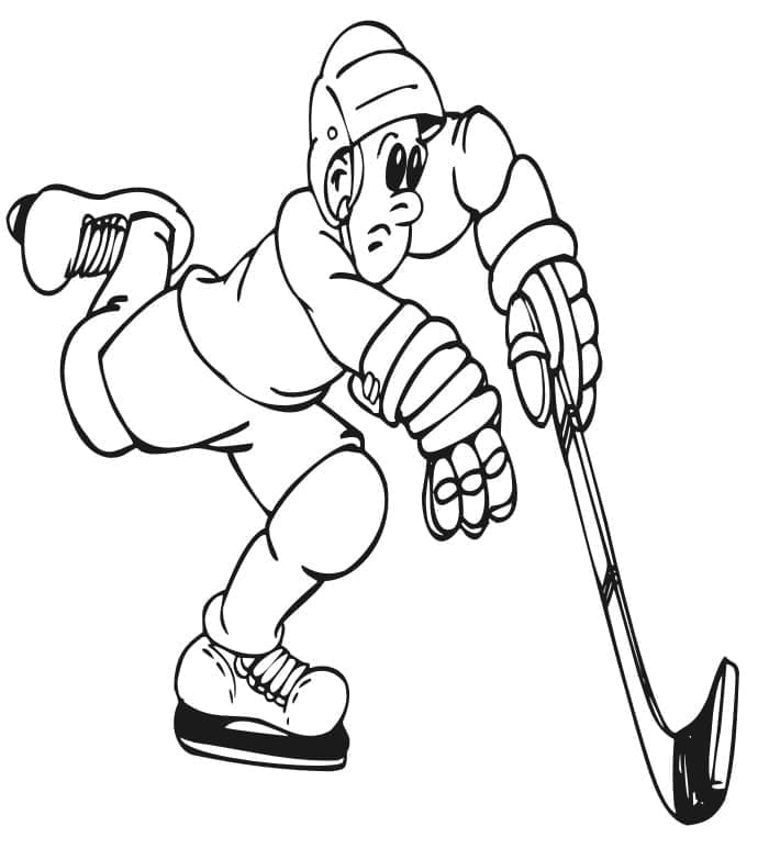 Desenhos de Hockey fácil para colorir