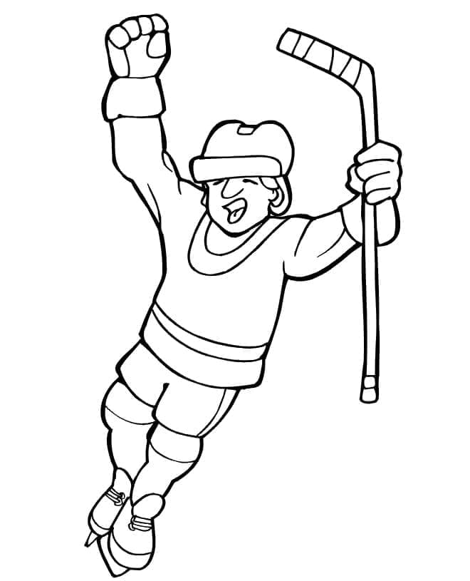 Desenhos de Hockey muito fácil para colorir