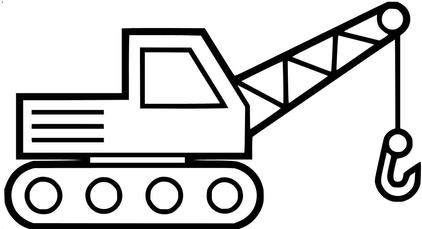 Desenhos de Imagem Guindaste básico para crianças para colorir