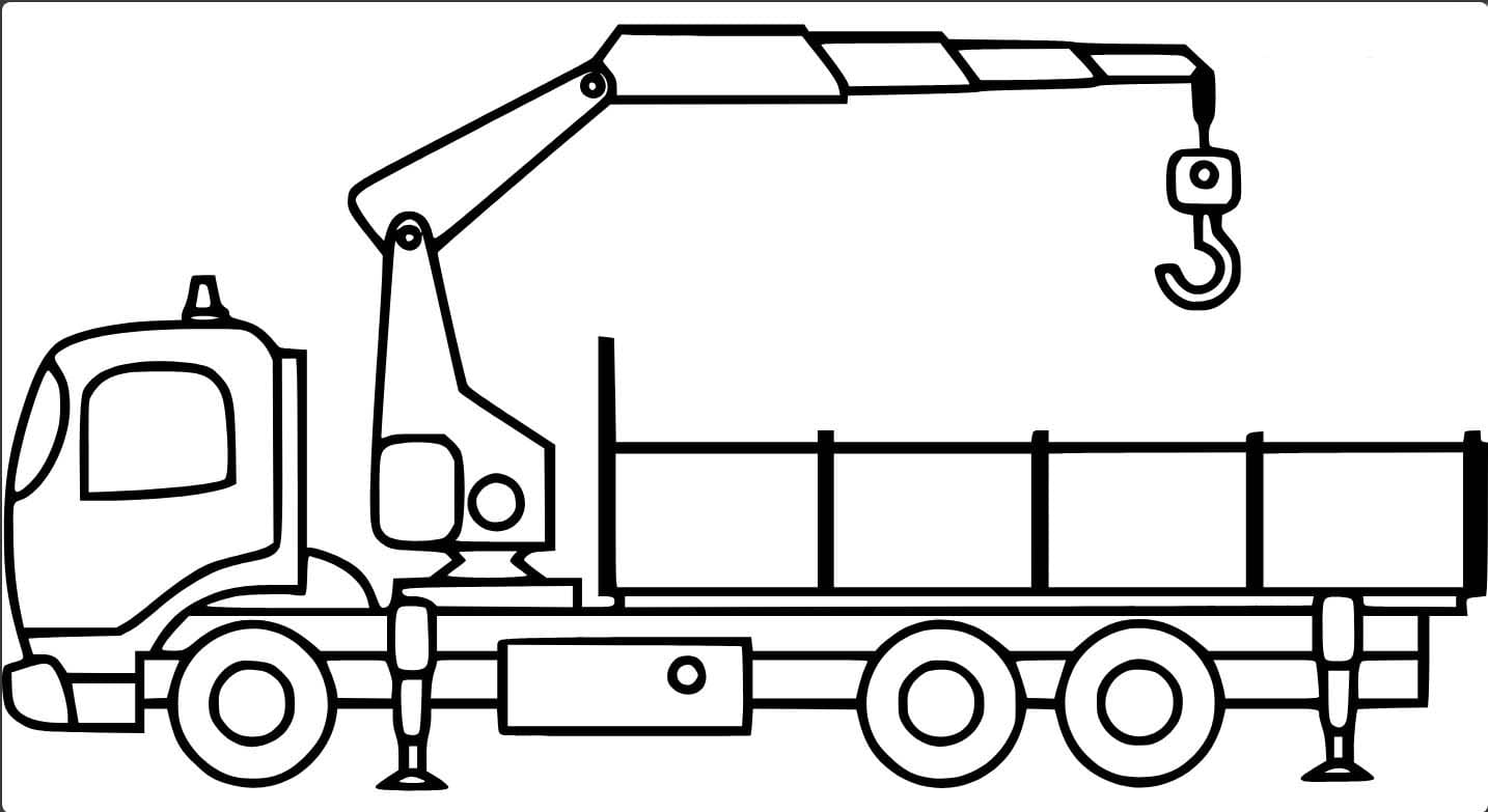 Desenhos de Imagem Guindaste fácil para crianças para colorir