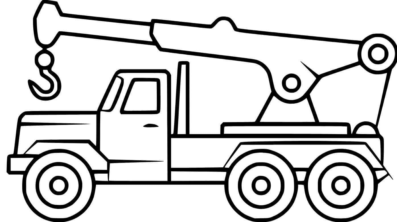 Desenhos de Imagem Guindaste simples para crianças para colorir