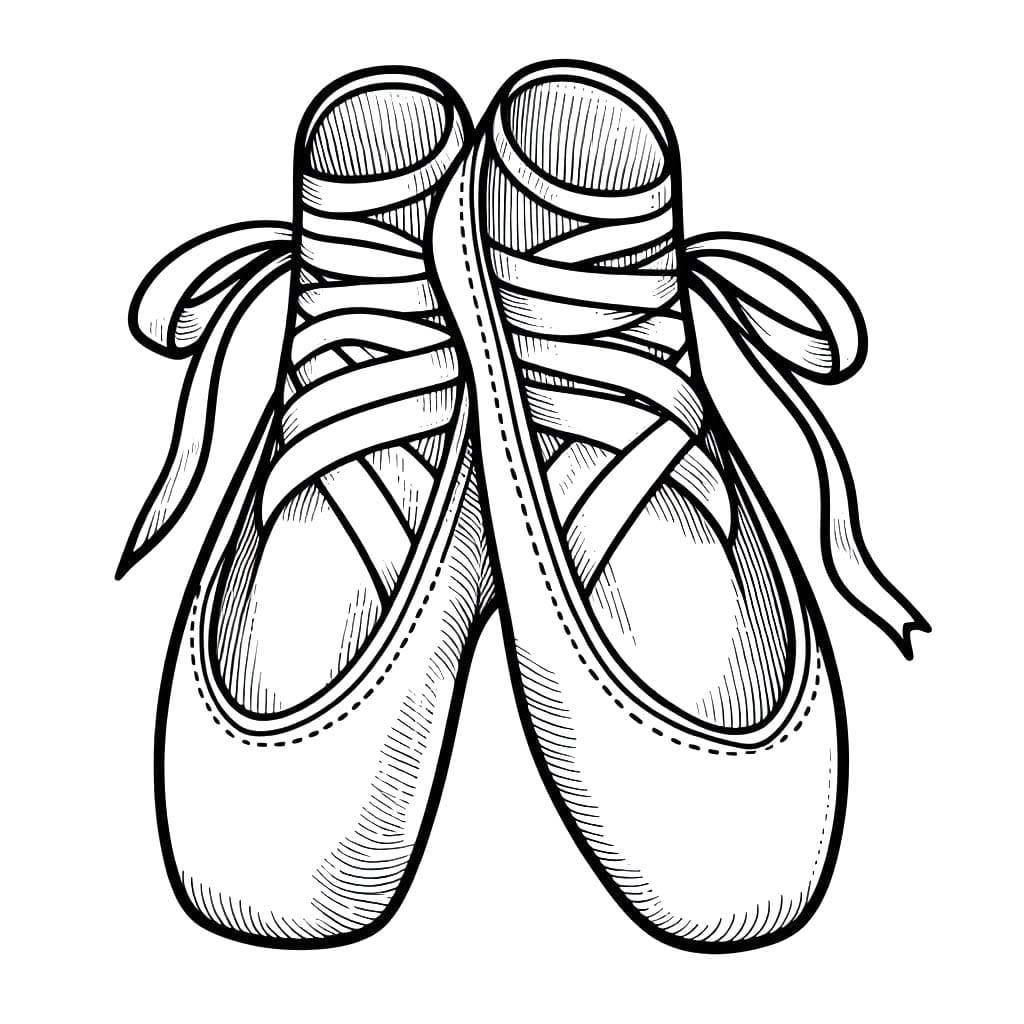 Desenhos de Imagem Sapatos de Bailarina básico para colorir