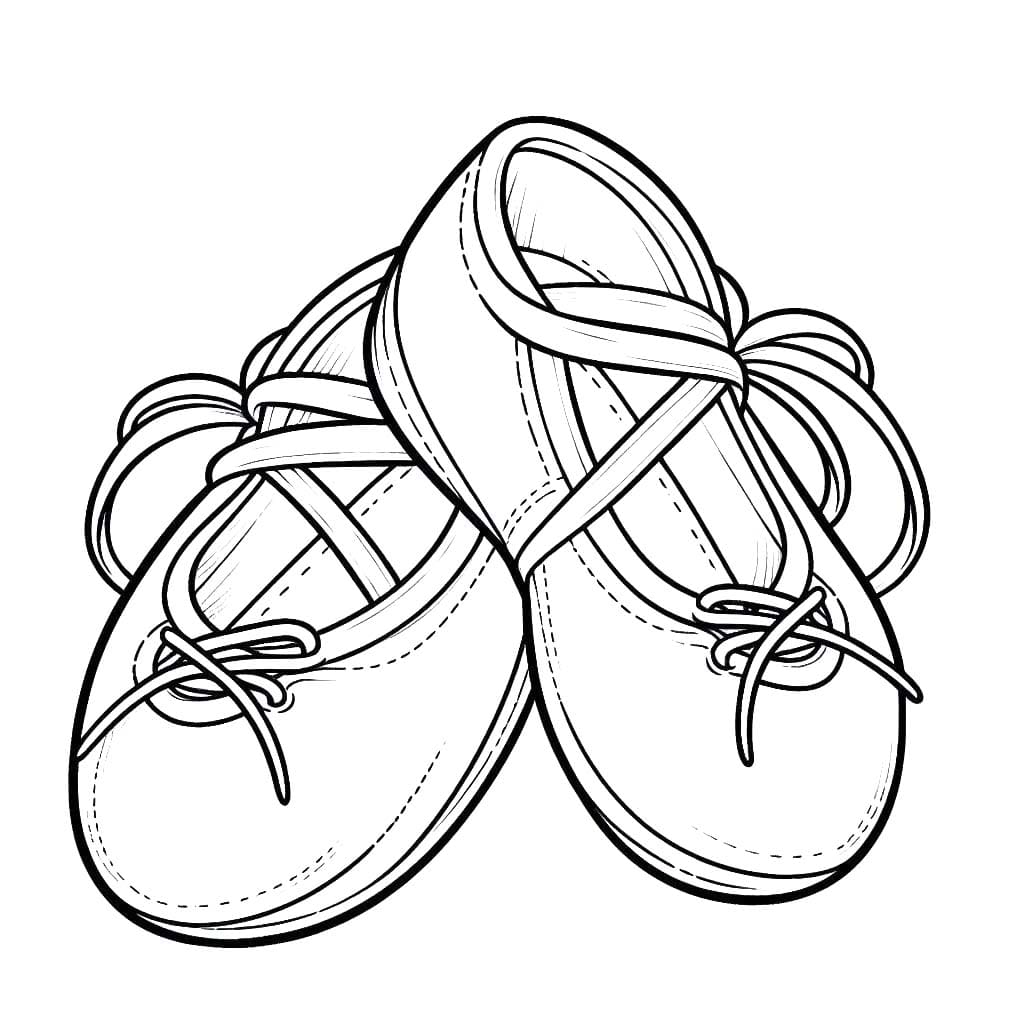 Desenhos de Imagem Sapatos de Bailarina fácil para colorir
