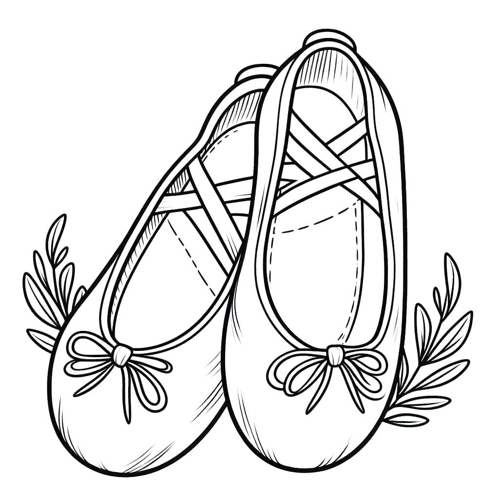 Desenhos de Imagem Sapatos de Bailarina grátis para colorir