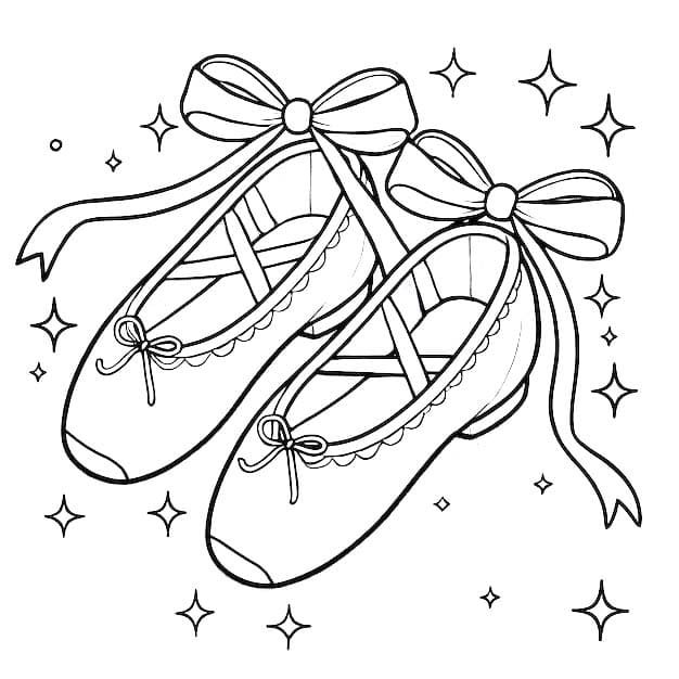 Desenhos de Imagem Sapatos de Bailarina impressão para colorir