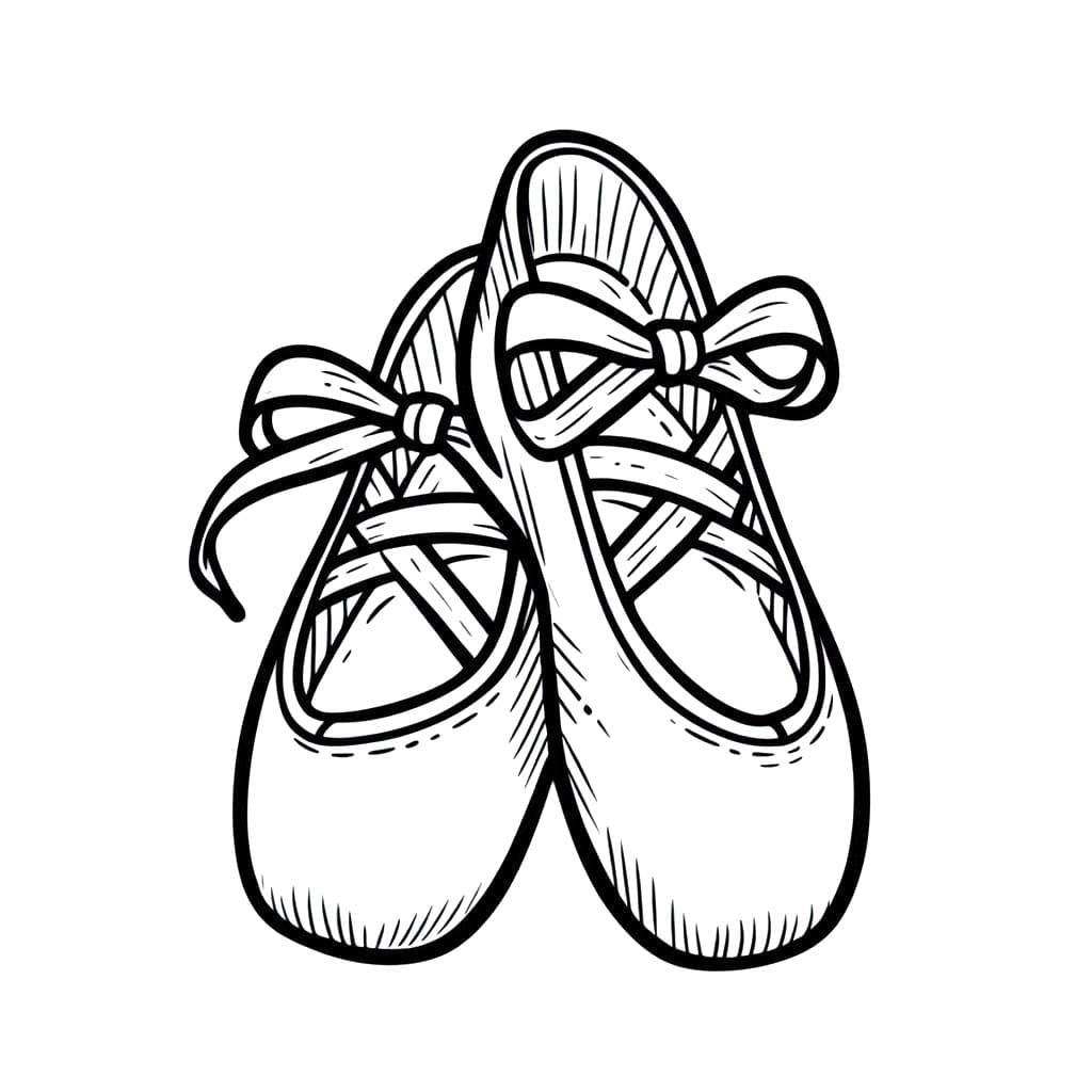 Desenhos de Imagem Sapatos de Bailarina imprimível para colorir