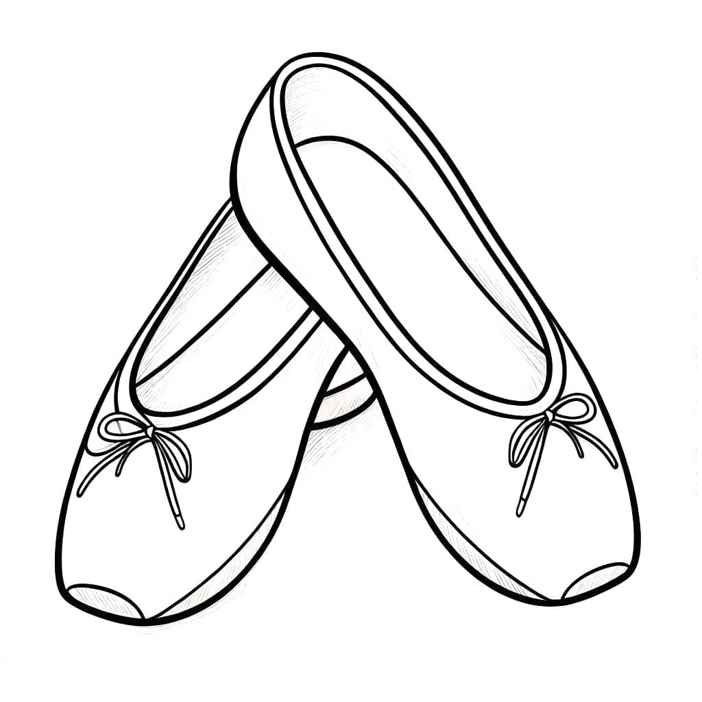 Desenhos de Imagem Sapatos de Bailarina simples para colorir