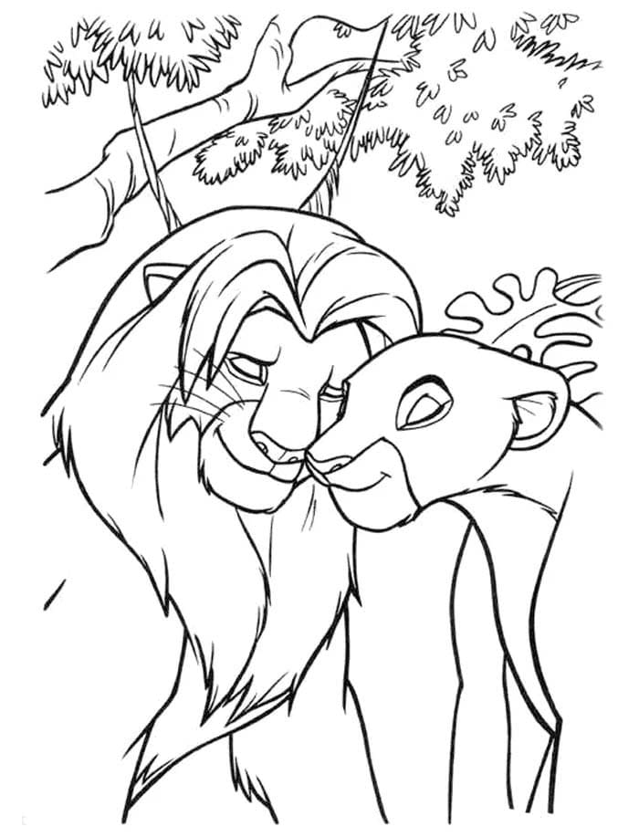 Desenhos de Imagem Simba amor para colorir