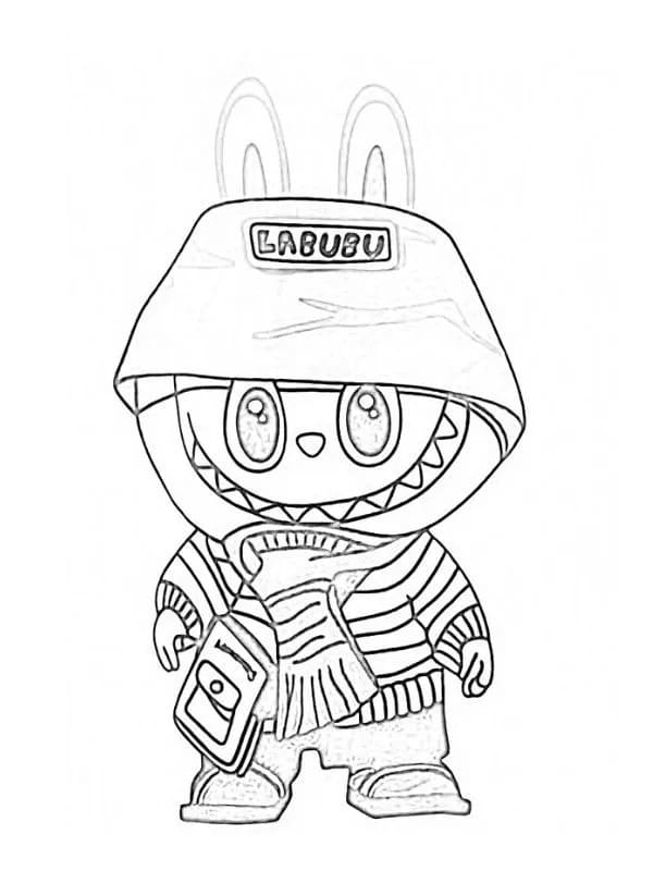 Desenhos de Labubu muito básico para colorir