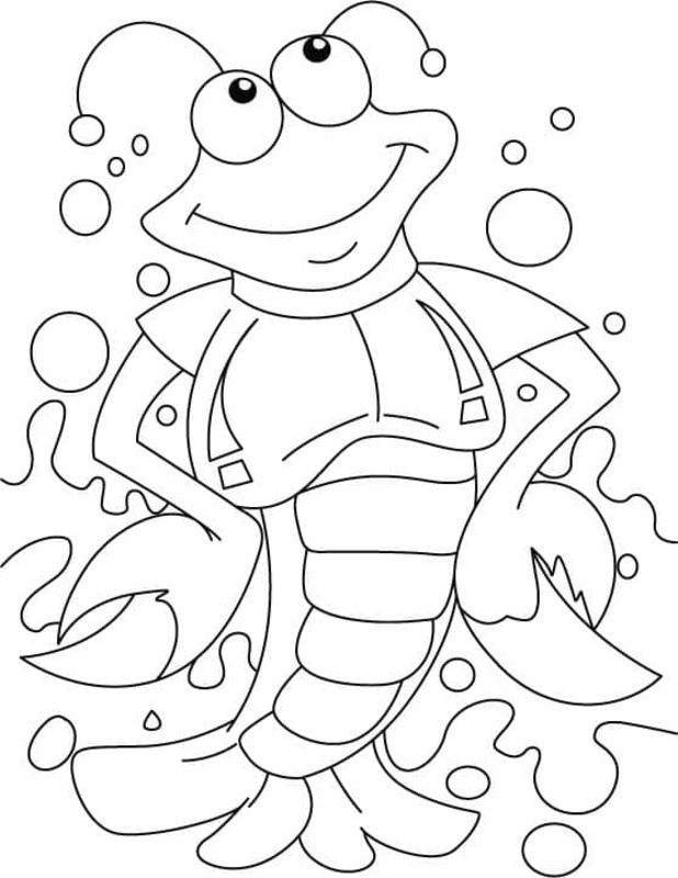 Desenhos de Lagosta fácil para colorir