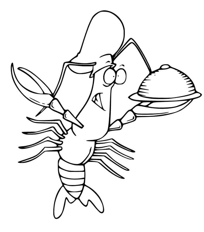 Desenhos de Lagosta muito fofo para colorir