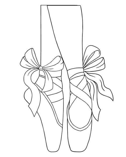 Desenhos de Sapatos de Bailarina 1 para colorir
