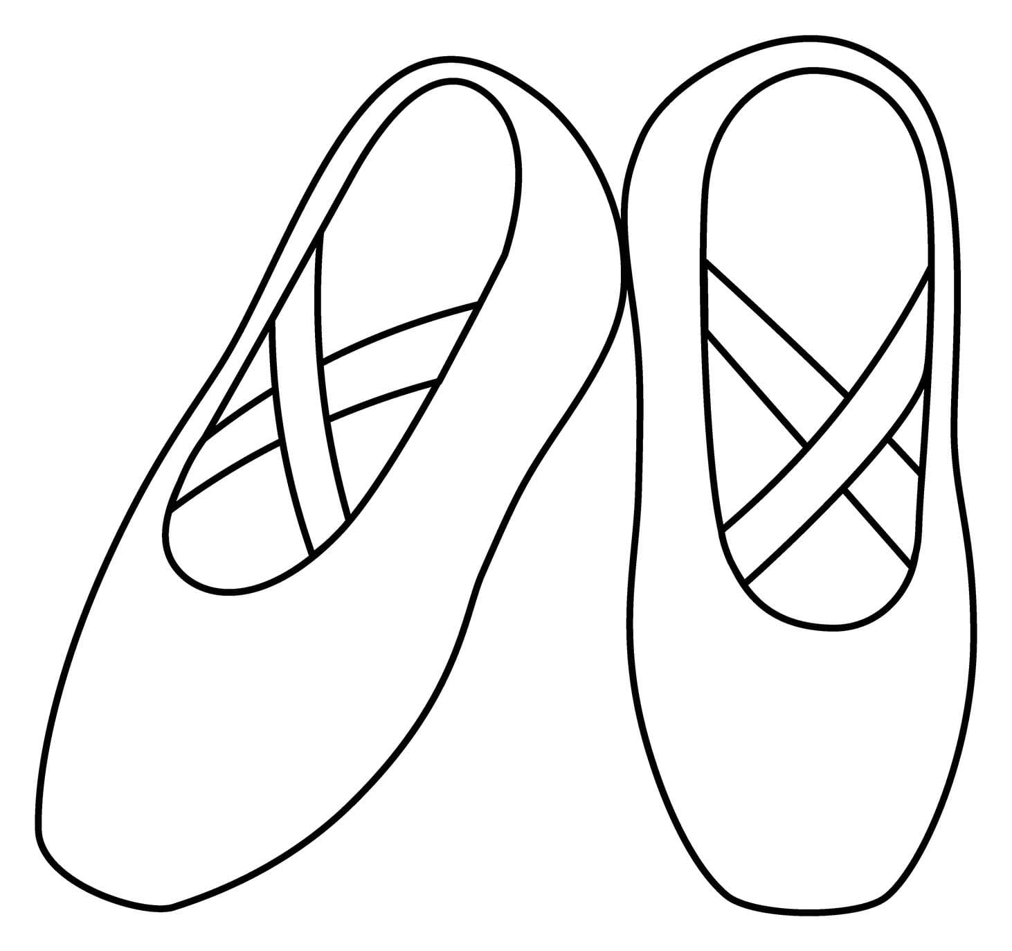 Desenhos de Sapatos de Bailarina 4 para colorir